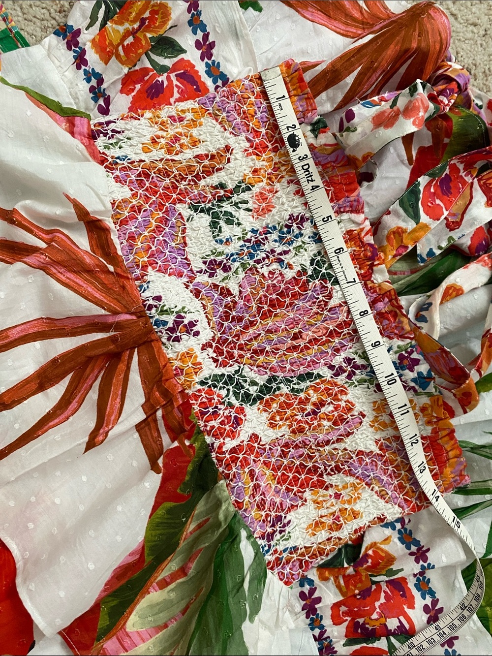 Farm Rio Layered Mix Print Dress. M. - Picture 5 of 9